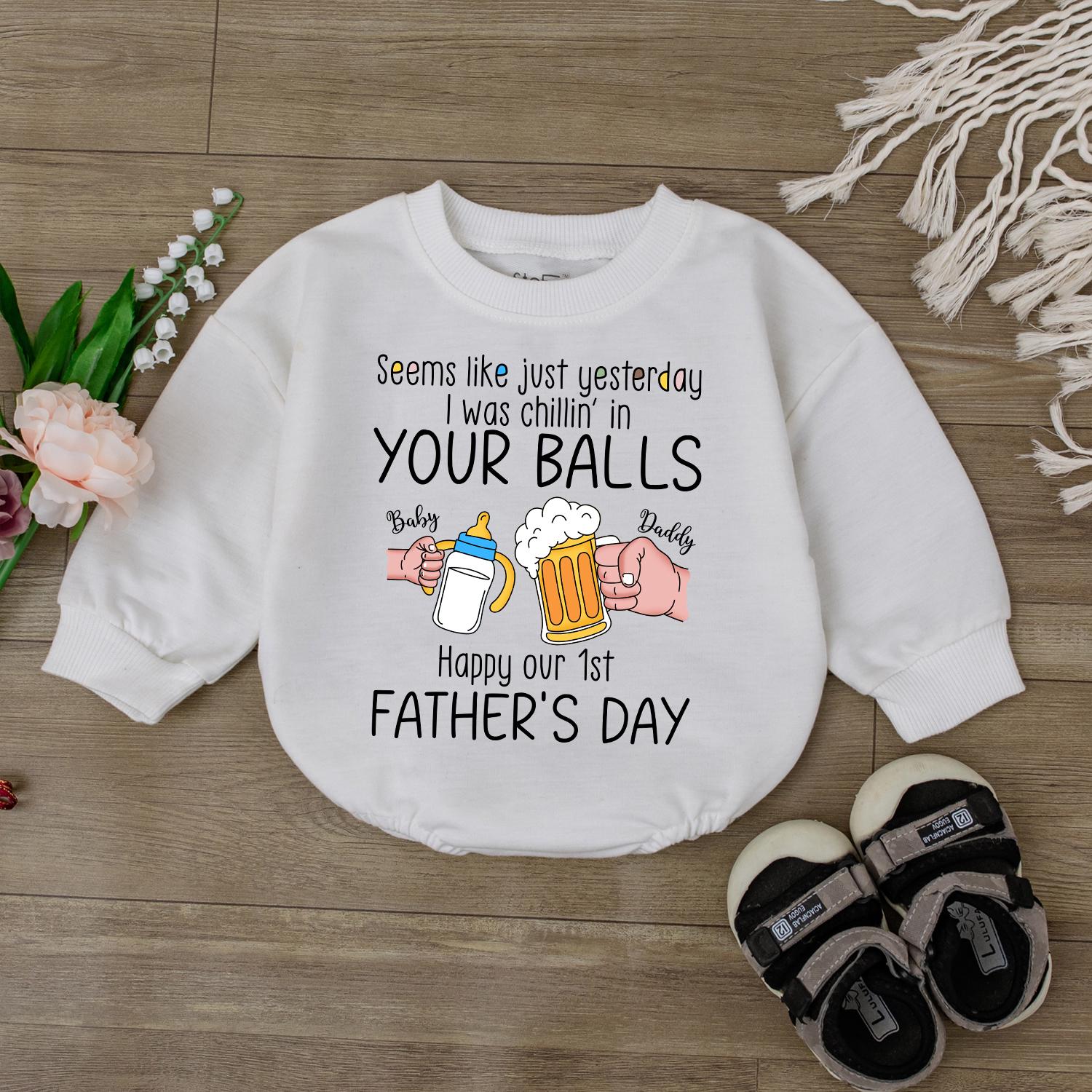 Happy First Father's Day Baby Romper Cute Newborn Outfit 1st Fathers Day Shirt Baby Bodysuit Best Daddy Gift Shower Gift Idea