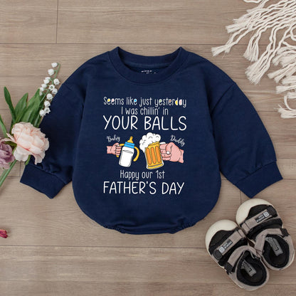 Happy First Father's Day Baby Romper Cute Newborn Outfit 1st Fathers Day Shirt Baby Bodysuit Best Daddy Gift Shower Gift Idea