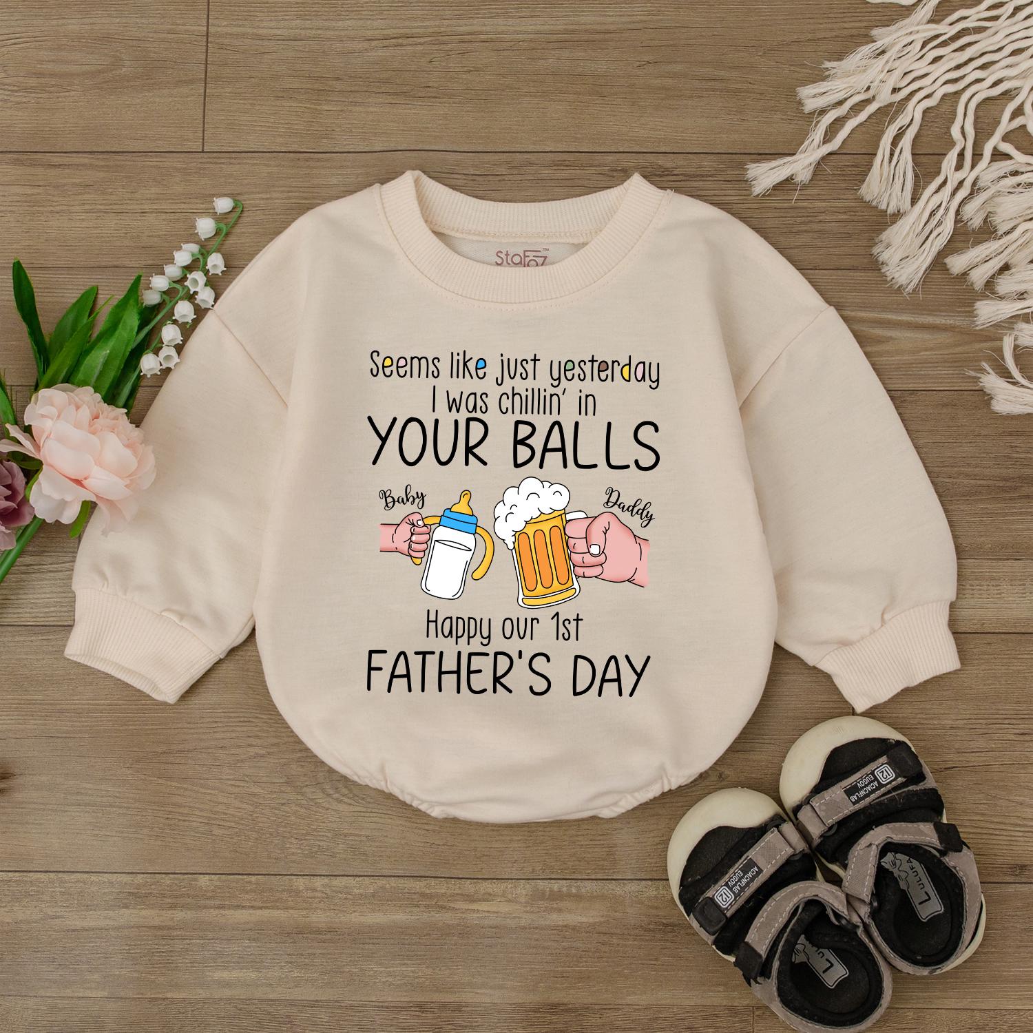 Happy First Father's Day Baby Romper Cute Newborn Outfit 1st Fathers Day Shirt Baby Bodysuit Best Daddy Gift Shower Gift Idea