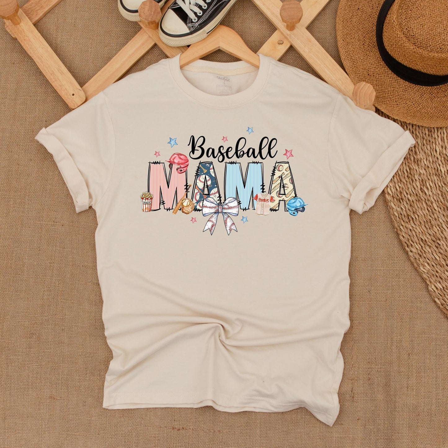 Baseball Mama Bow Shirt Game Day Tee Personalized Number Baseball Gift Sports Mom Comfort Colors Baseball Fan Outfit