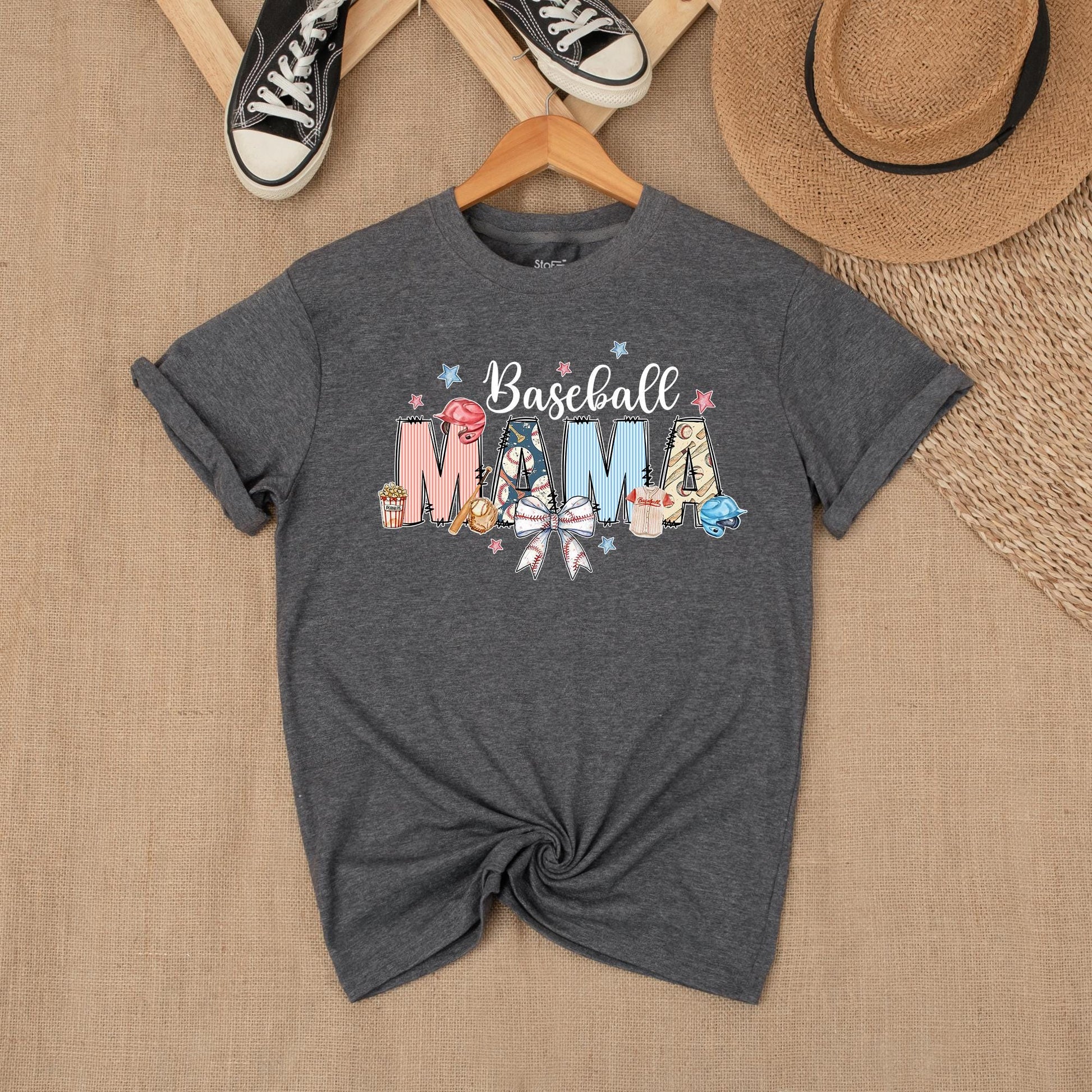 Baseball Mama Bow Shirt Game Day Tee Personalized Number Baseball Gift Sports Mom Comfort Colors Baseball Fan Outfit