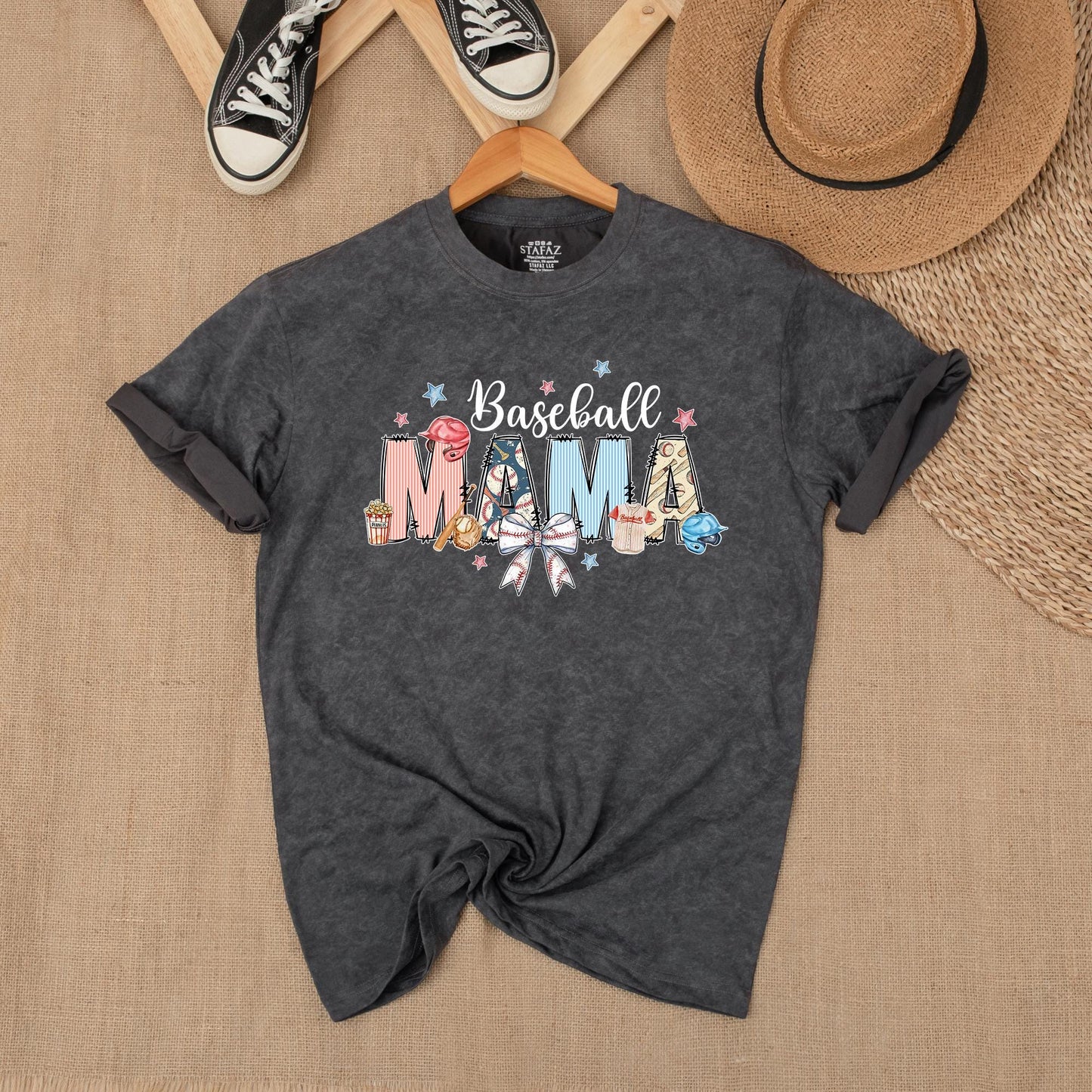 Baseball Mama Bow Shirt Game Day Tee Personalized Number Baseball Gift Sports Mom Comfort Colors Baseball Fan Outfit