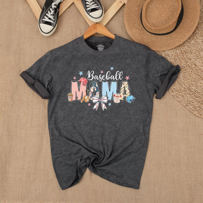 Baseball Mama Bow Shirt Game Day Tee Personalized Number Baseball Gift Sports Mom Comfort Colors Baseball Fan Outfit