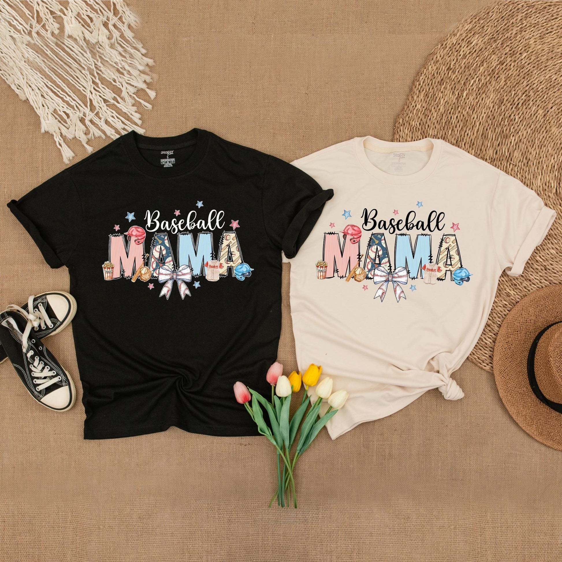 Baseball Mama Bow Shirt Game Day Tee Personalized Number Baseball Gift Sports Mom Comfort Colors Baseball Fan Outfit