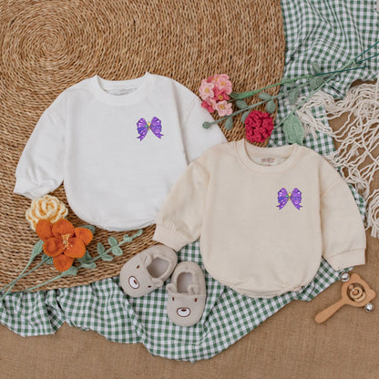 Mardi Gras Baby Girl Romper Outfit with Bow, Cute Bodysuit Bubble Romper, Festive Shower Gift Idea, Retro Mardi Gras Baby Clothes