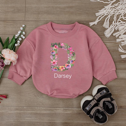 Custom Name Baby Girl Romper Personalized Outfit Shower Gift Newborn Girl Clothes Short Sleeve Bubble Outfit