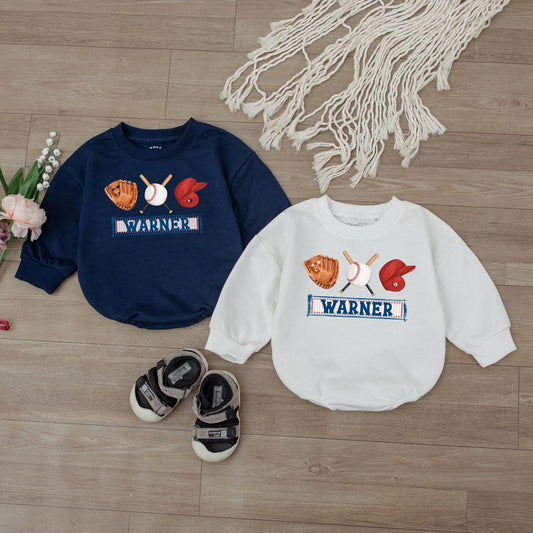 Custom Retro Baseball Bodysuit for Girls Game Day Outfit Baby Baseball Romper One Piece Jumpsuit