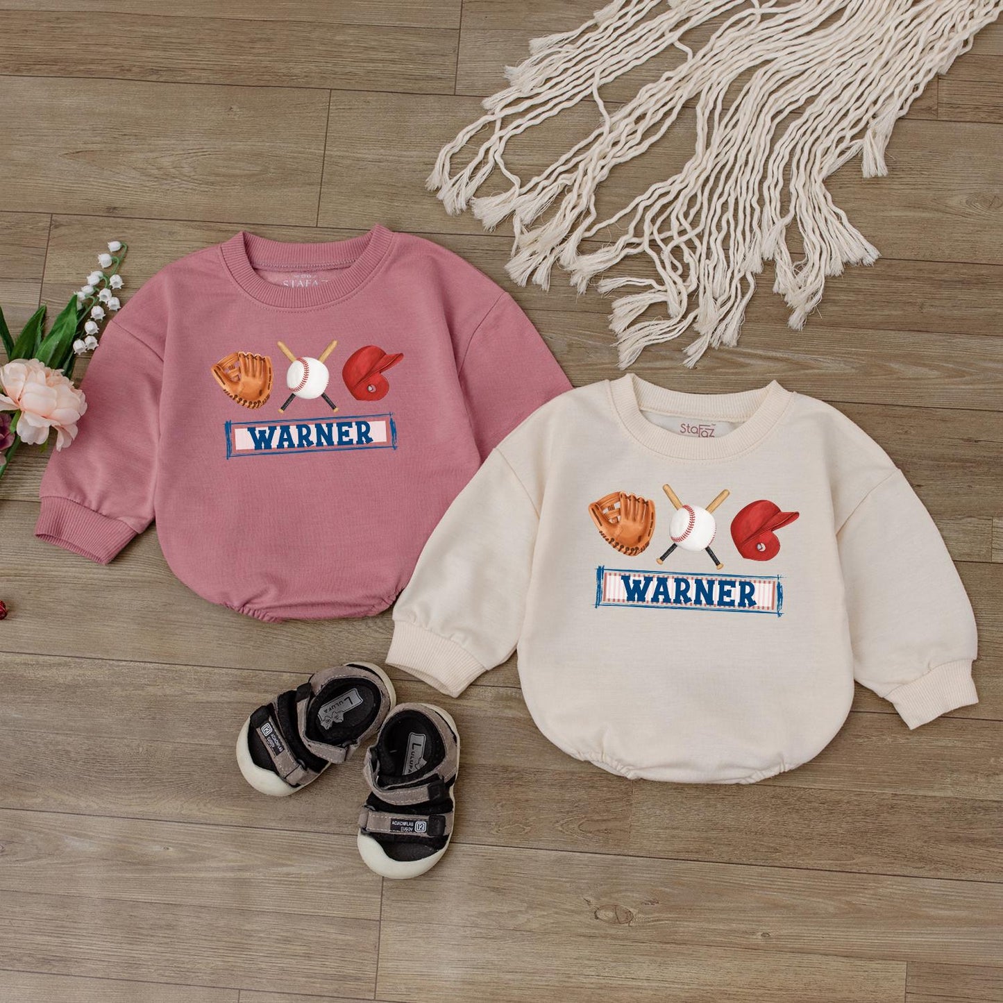 Custom Retro Baseball Bodysuit for Girls Game Day Outfit Baby Baseball Romper One Piece Jumpsuit