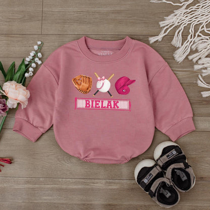 Game Day Baby Bodysuit Girl's Baseball Romper Outfit, Retro Baseball Jumpsuit for Baby, Baseball Season Ready! Game Day Baby Shower Gift
