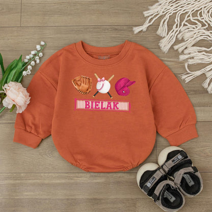 Game Day Baby Bodysuit Girl's Baseball Romper Outfit, Retro Baseball Jumpsuit for Baby, Baseball Season Ready! Game Day Baby Shower Gift
