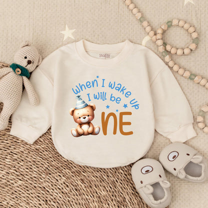 Personalized Bear First Birthday Bubble Romper Cute Beary Boy Outfit Custom Baby Clothes First Birthday Gift for Boy