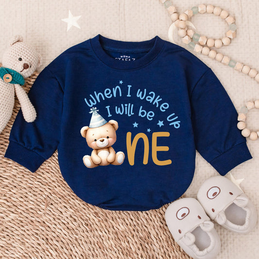 Personalized Bear First Birthday Bubble Romper Cute Beary Boy Outfit Custom Baby Clothes First Birthday Gift for Boy
