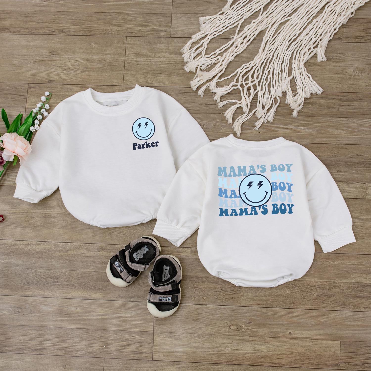 Custom Mama's Boy Baby Bubble Romper Newborn Outfit Cute Soft Comfortable Bodysuit Mothers Day Gift Baby Shower New Mom Apparel