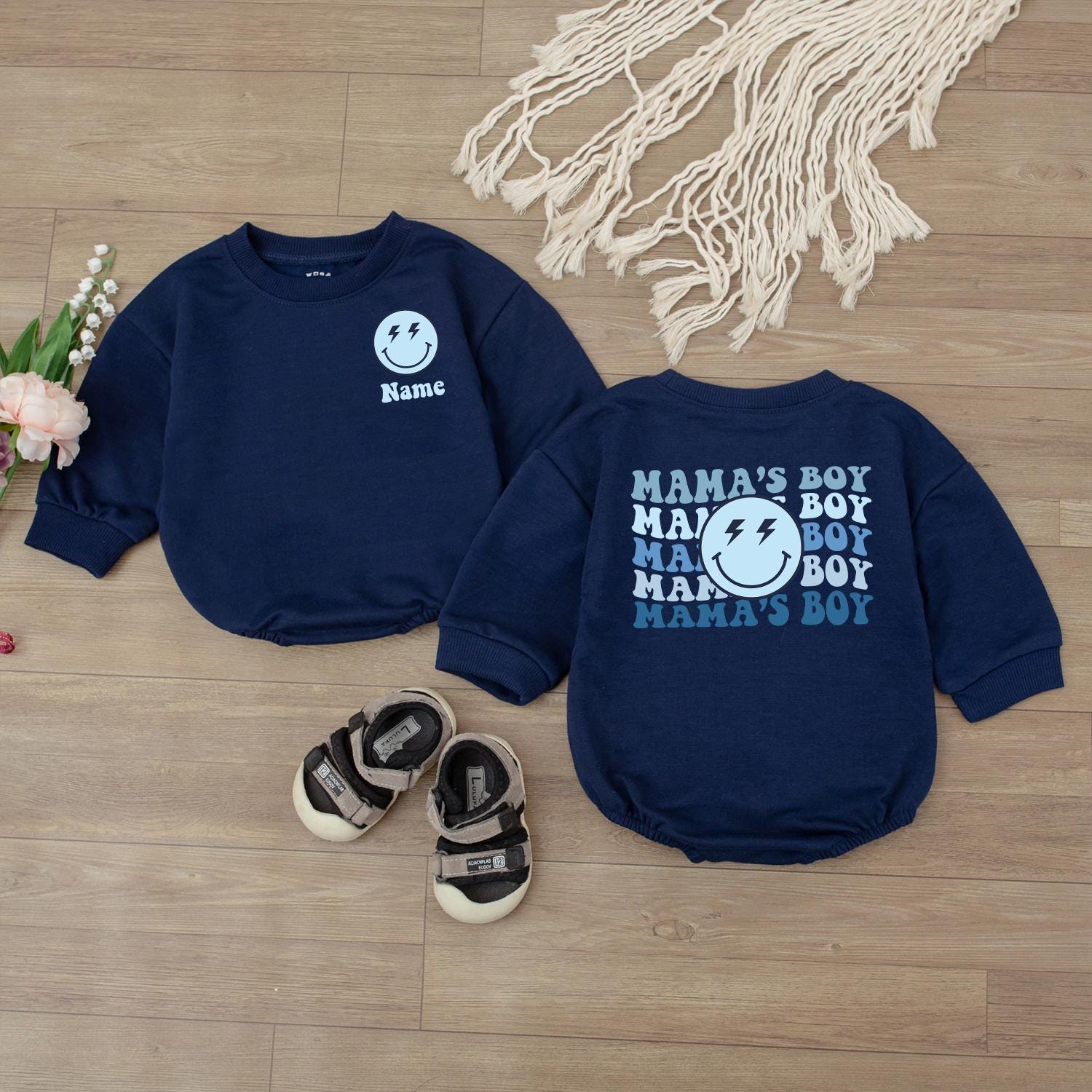 Custom Mama's Boy Baby Bubble Romper Newborn Outfit Cute Soft Comfortable Bodysuit Mothers Day Gift Baby Shower New Mom Apparel