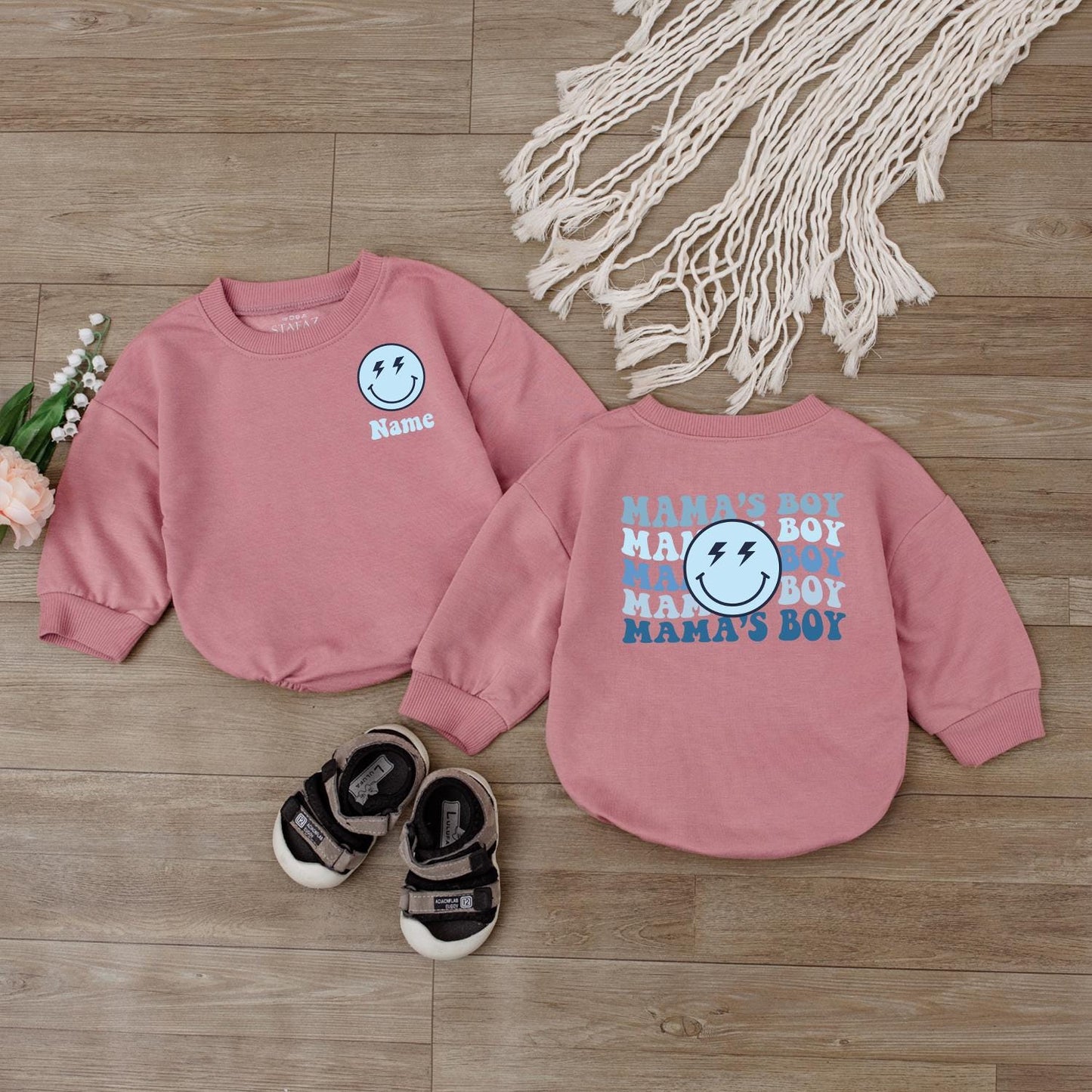 Custom Mama's Boy Baby Bubble Romper Newborn Outfit Cute Soft Comfortable Bodysuit Mothers Day Gift Baby Shower New Mom Apparel