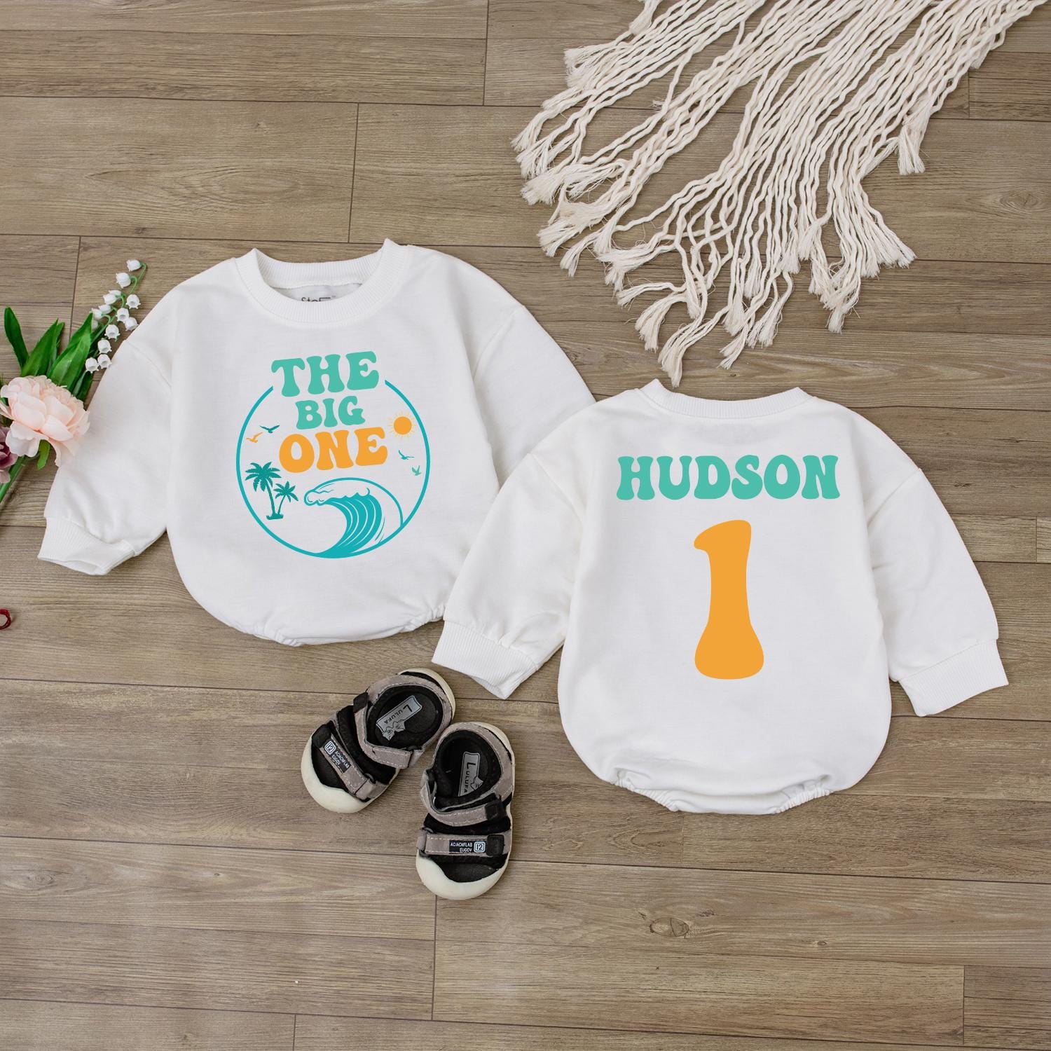The Big One First Birthday Shirt, Newborn Bodysuit, Baby Shower Gift, Beach Van Baby Romper, Waves 1st Birthday kid Outfit, Summer clothes