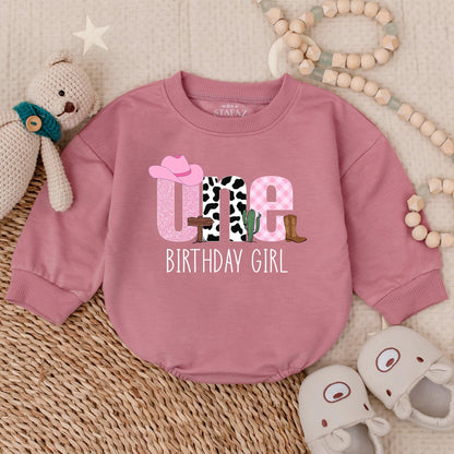 First Birthday Cowgirl Romper - My First Rodeo Baby Girl Outfit, Western Theme, Cute Birthday Shirt, Bodysuit