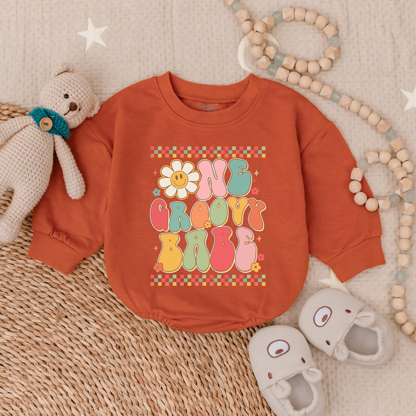 Groovy Babe 1st Birthday Outfit Girl - Flower Power Shirt Baby Bodysuit First Birthday Girl Clothes Party Gift (139 chars)