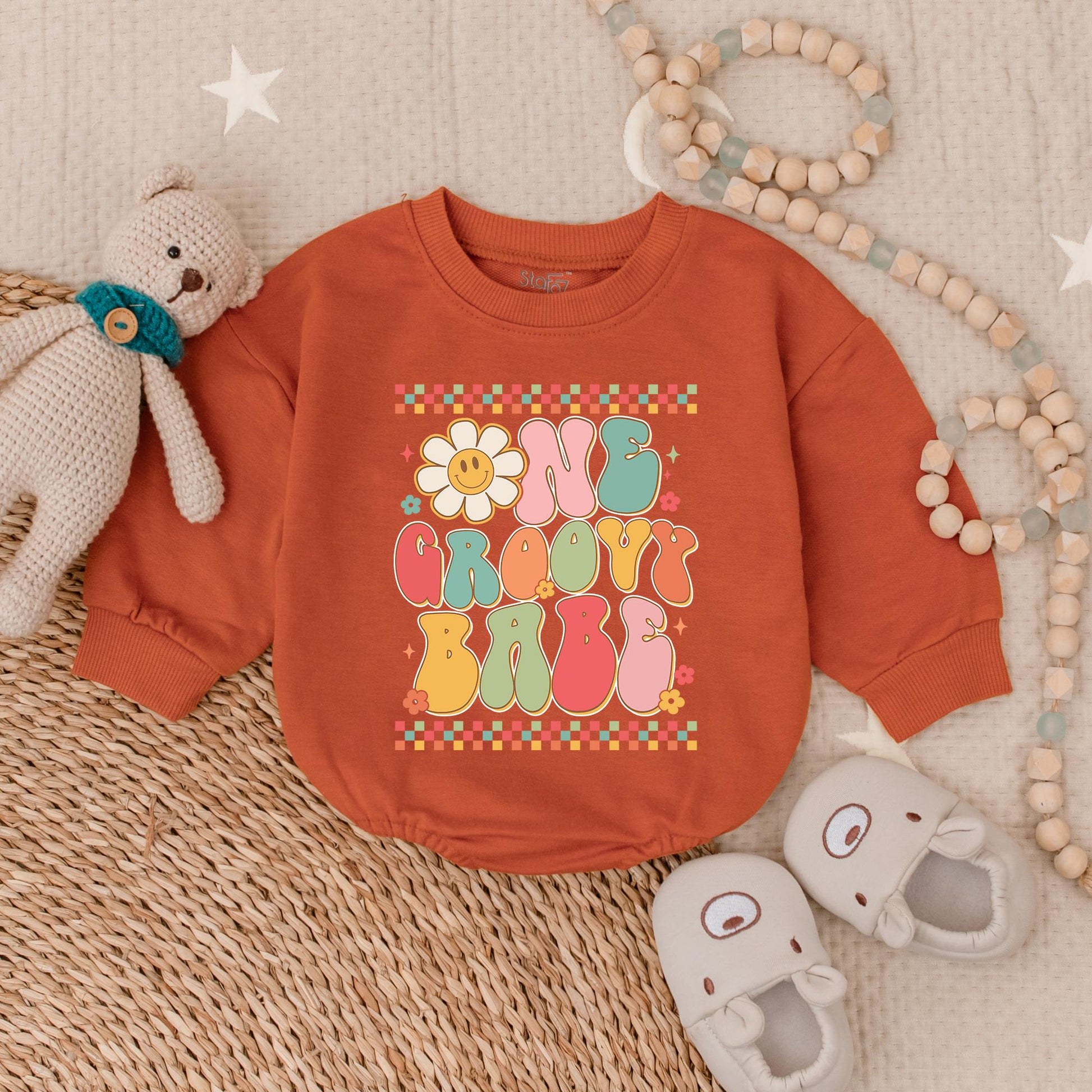 Groovy Babe 1st Birthday Outfit Girl - Flower Power Shirt Baby Bodysuit First Birthday Girl Clothes Party Gift (139 chars)