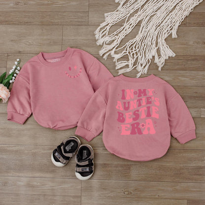 In My Auntie's Bestie Era Baby Romper - Newborn Gift for Baby Girl - Auntie Baby Announcement Outfit - Shower Gift