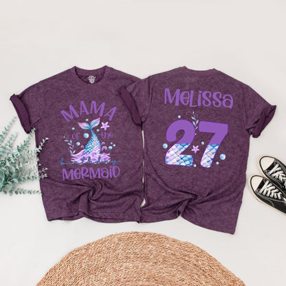 Mermaid Birthday Party Shirts for Girls & Family Matching Mermaid Tail Tees Fun Teal Purple Birthday Celebration