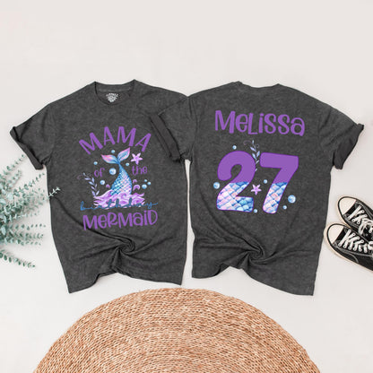 Mermaid Birthday Party Shirts for Girls & Family Matching Mermaid Tail Tees Fun Teal Purple Birthday Celebration