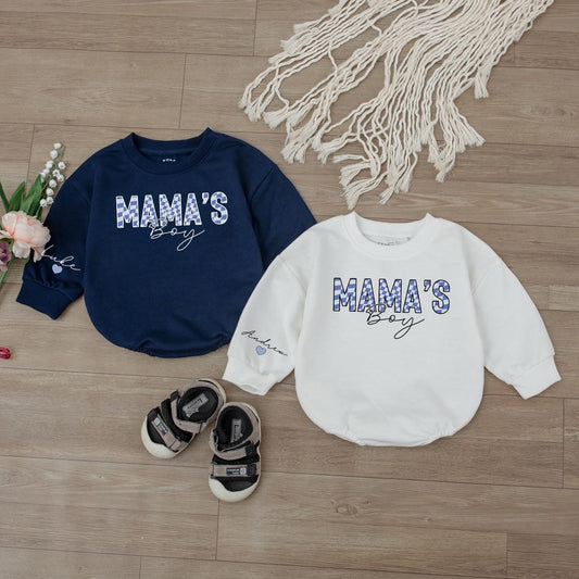 Mama's Boy Bubble Romper Long Sleeve, Mama's Boy Shirt, Baby Boy Outfit, Gift For Baby Boy, Baby Boy Clothes,Mothers Day,Coming Home Outfit