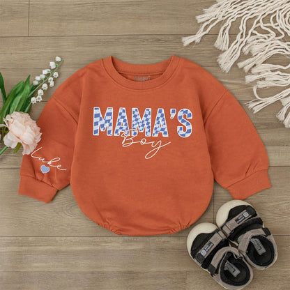 Mama's Boy Bubble Romper Long Sleeve, Mama's Boy Shirt, Baby Boy Outfit, Gift For Baby Boy, Baby Boy Clothes,Mothers Day,Coming Home Outfit