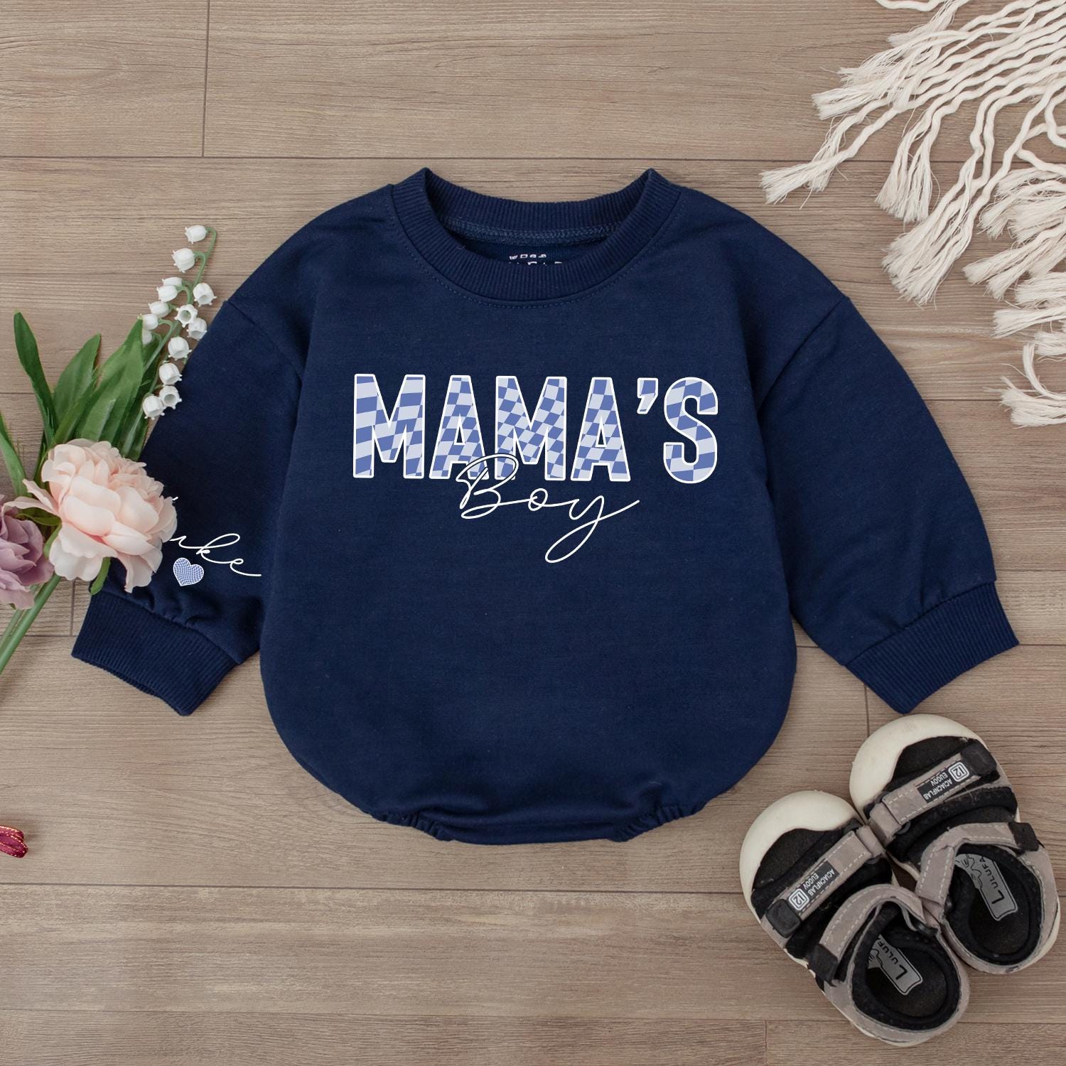 Mama's Boy Bubble Romper Long Sleeve, Mama's Boy Shirt, Baby Boy Outfit, Gift For Baby Boy, Baby Boy Clothes,Mothers Day,Coming Home Outfit