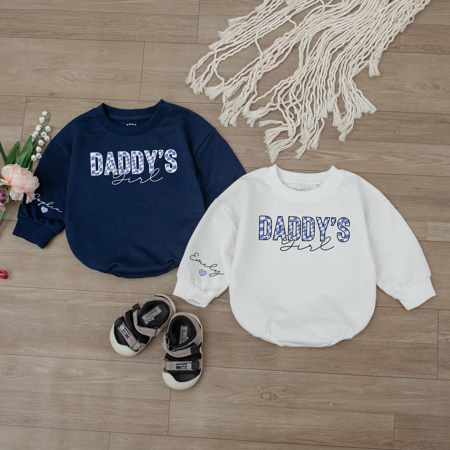 Sweet Daddy's Girl Long Sleeve Bubble Romper Adorable Baby Girl Outfit Perfect Father Daughter Gift Soft Comfortable Newborn Coming Home Clothes