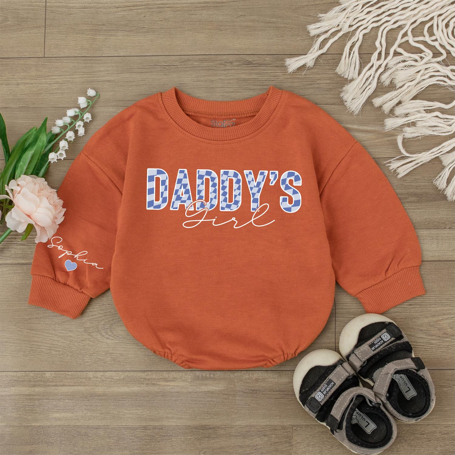 Sweet Daddy's Girl Long Sleeve Bubble Romper Adorable Baby Girl Outfit Perfect Father Daughter Gift Soft Comfortable Newborn Coming Home Clothes