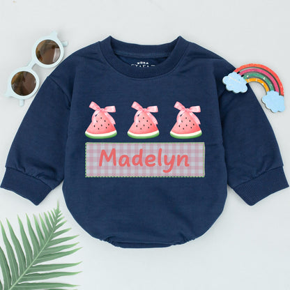 Personalized Watermelon Romper 1st Birthday Girl Outfit Baby Girl Summer Outfit Sweet Summertime Gift