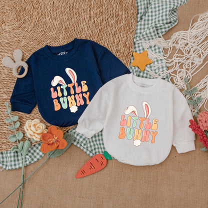 Soft Comfortable Adorable Little Bunny Easter Baby Girl Bubble Romper Bodysuit My First Easter Outfit Celebration Day Gift