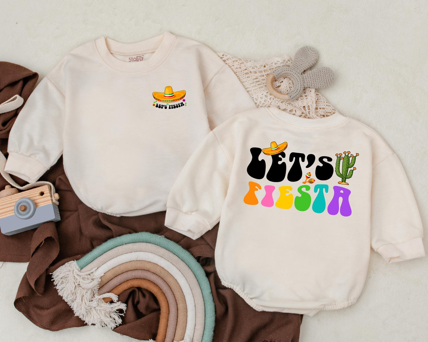 Let's Fiesta Baby Romper Cinco De Mayo Taco Tuesday Bodysuit Cute Mexican Fiesta Baby Gift First Birthday Outfit