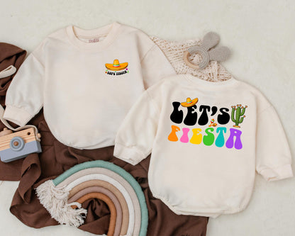 Let's Fiesta Baby Romper Cinco De Mayo Taco Tuesday Bodysuit Cute Mexican Fiesta Baby Gift First Birthday Outfit