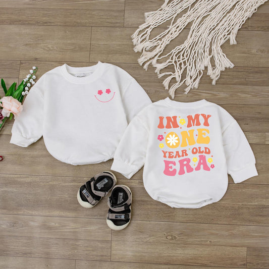 Cozy Baby Bubble Romper for One Year Old Birthday Toddler Sweatshirt Unisex Infant Jumpsuit Cute Soft Gender Neutral Gift