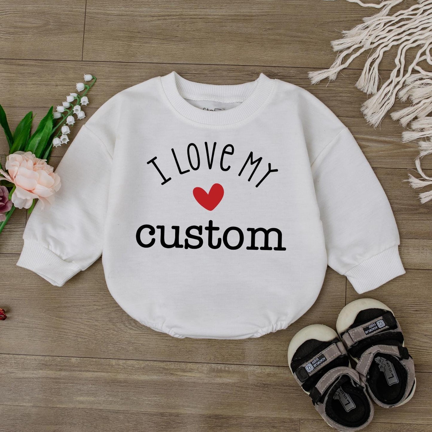Personalized Baby Romper I Love My Grandma Cute Infant Name Bodysuit Newborn Baby Shower Gift