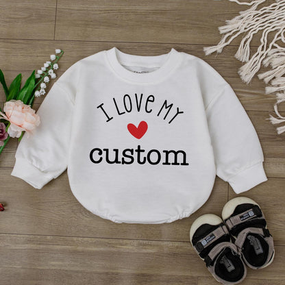 Personalized Baby Romper I Love My Grandma Cute Infant Name Bodysuit Newborn Baby Shower Gift