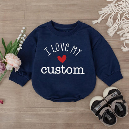 Personalized Baby Romper I Love My Grandma Cute Infant Name Bodysuit Newborn Baby Shower Gift
