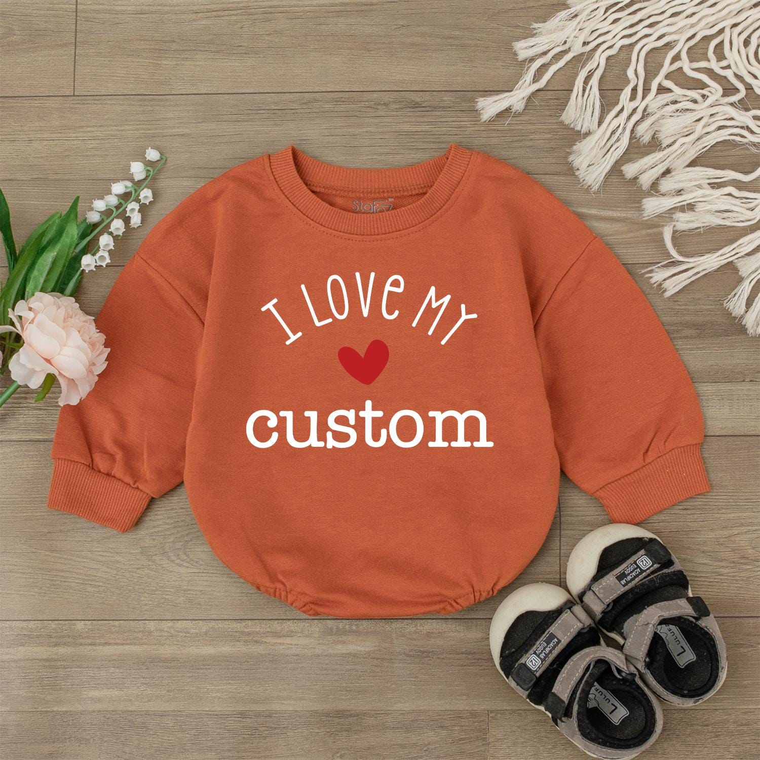 Personalized Baby Romper I Love My Grandma Cute Infant Name Bodysuit Newborn Baby Shower Gift