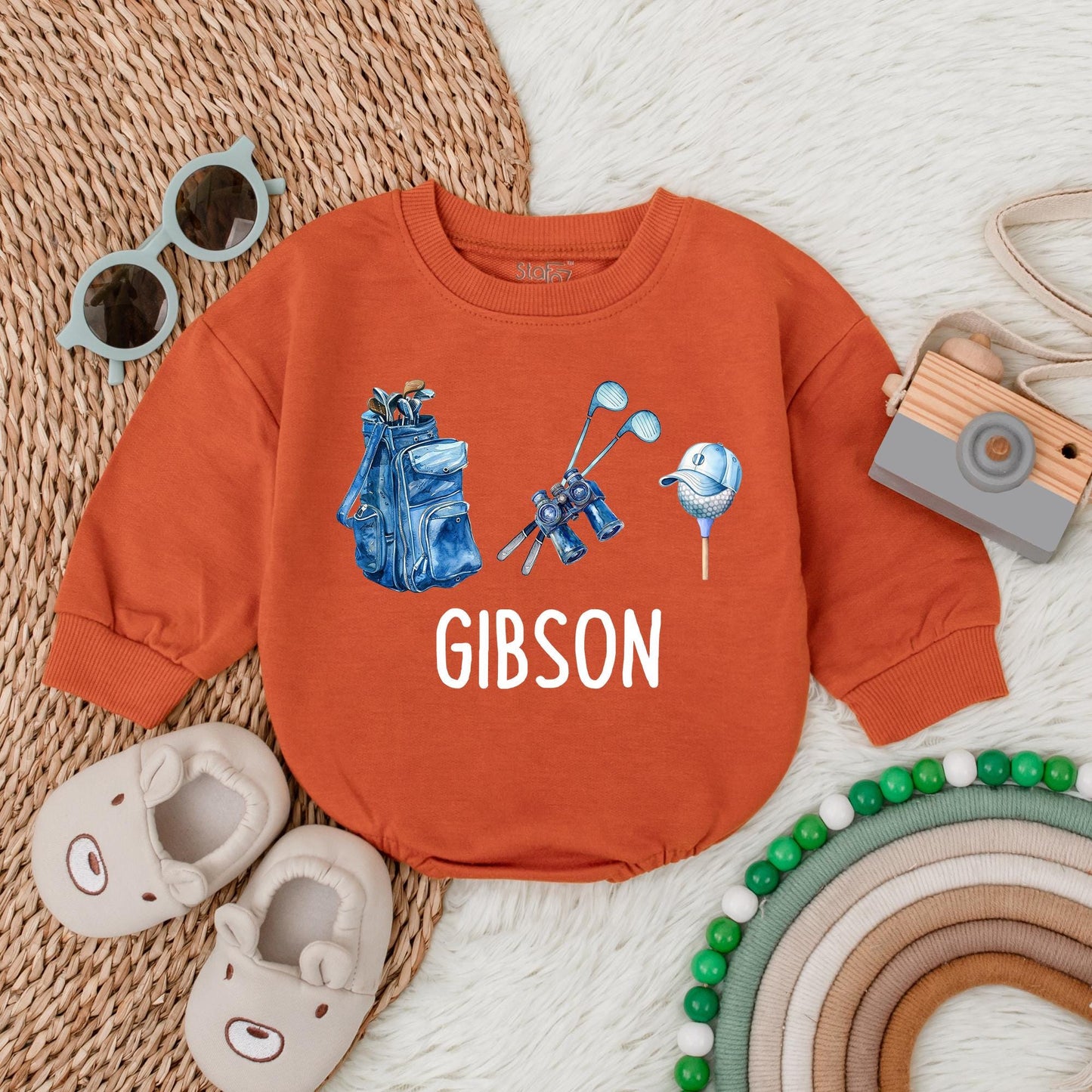 Future Golfer Baby Romper Personalized Golf Ball Bodysuit Boy Newborn Outfit Golf Lover Gift Coming Home Baby Clothes