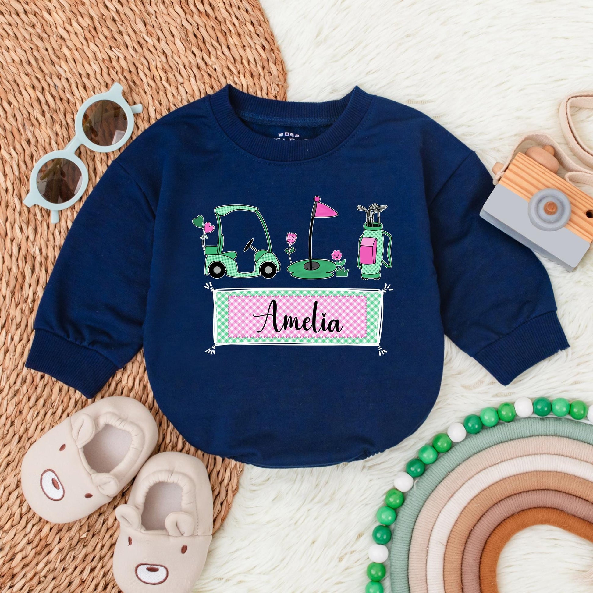 Personalized Baby Girl Golf Romper Daddy's Little Buddy Golf Outfit Future Golfer Gift Cute Baby Clothes 139