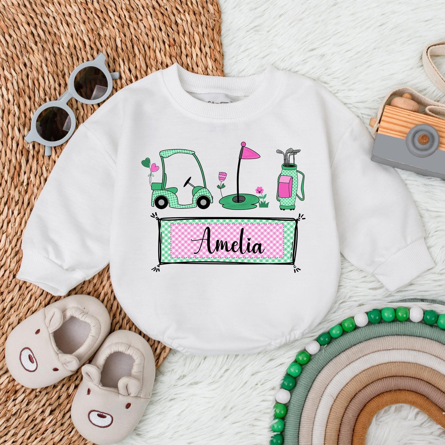 Personalized Baby Girl Golf Romper Daddy's Little Buddy Golf Outfit Future Golfer Gift Cute Baby Clothes 139
