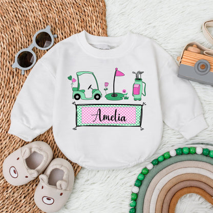 Personalized Baby Girl Golf Romper Daddy's Little Buddy Golf Outfit Future Golfer Gift Cute Baby Clothes 139