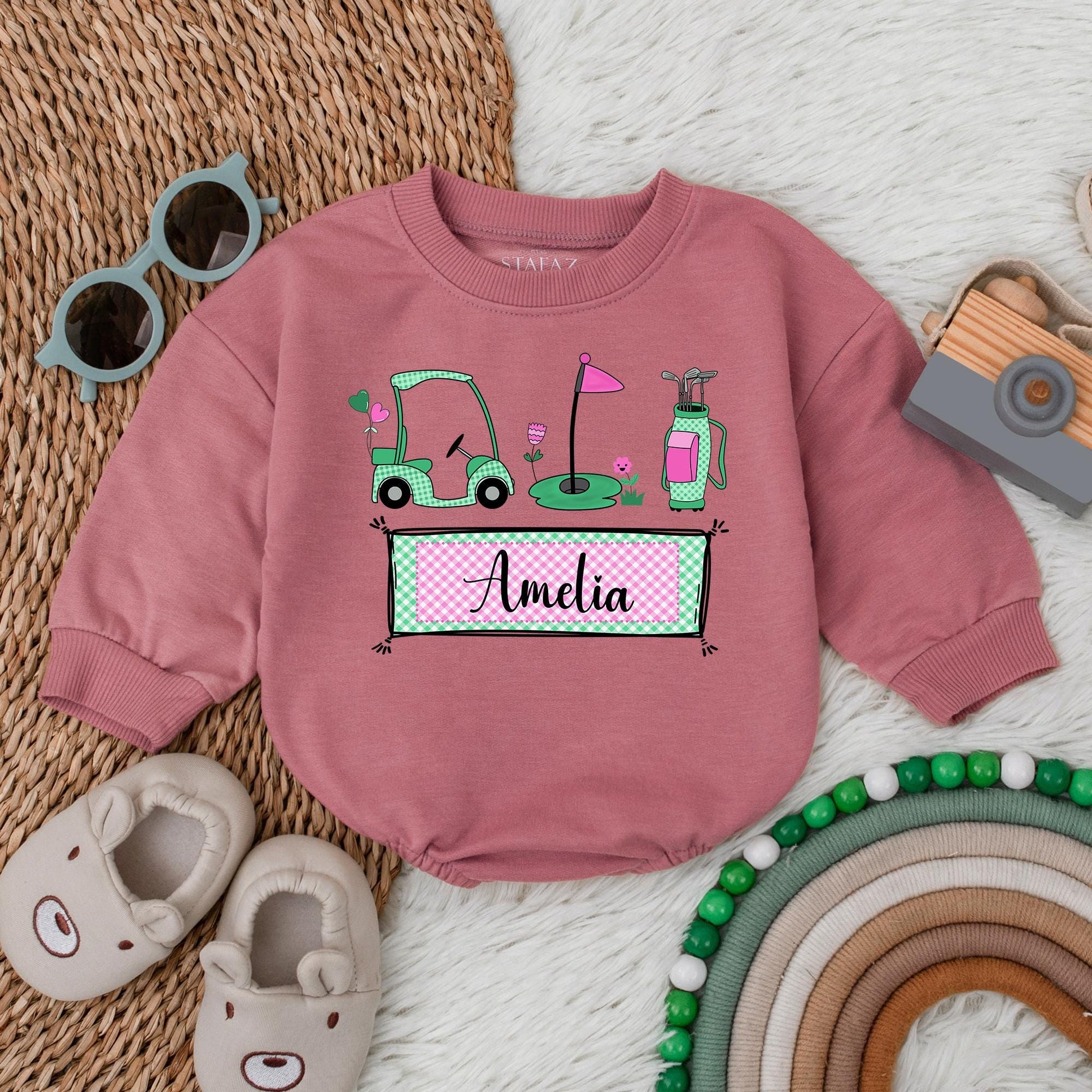 Personalized Baby Girl Golf Romper Daddy's Little Buddy Golf Outfit Future Golfer Gift Cute Baby Clothes 139