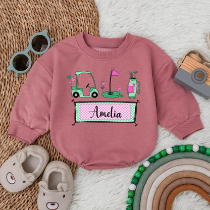 Personalized Baby Girl Golf Romper Daddy's Little Buddy Golf Outfit Future Golfer Gift Cute Baby Clothes 139