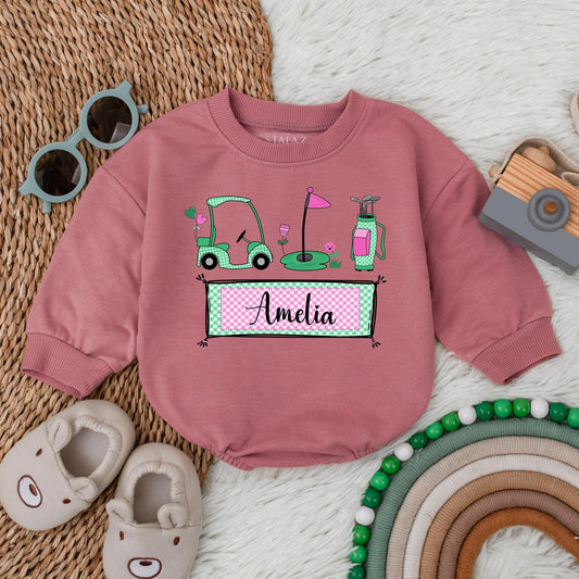 Personalized Baby Girl Golf Romper Daddy's Little Buddy Golf Outfit Future Golfer Gift Cute Baby Clothes 139