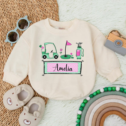Personalized Baby Girl Golf Romper Daddy's Little Buddy Golf Outfit Future Golfer Gift Cute Baby Clothes 139