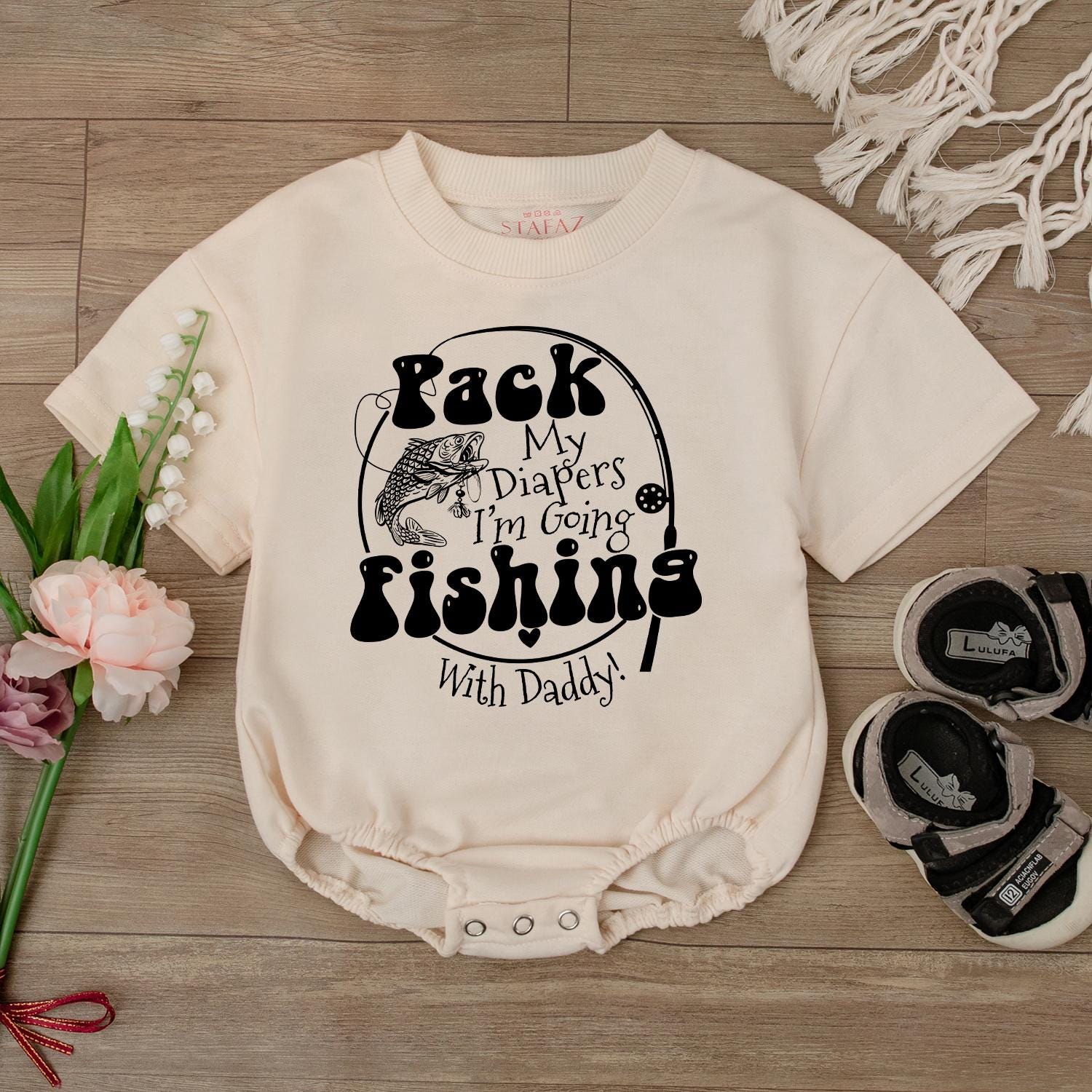Fishing Baby Romper, Daddy and Me Outfit for Baby Boy, Newborn Gift, Cute Fishing Bodysuit, Outdoor Baby Clothes, Baby Shower Gift