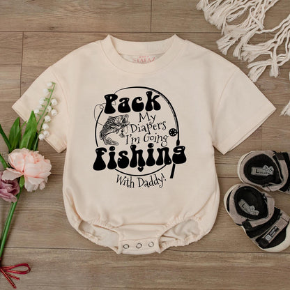 Fishing Baby Romper, Daddy and Me Outfit for Baby Boy, Newborn Gift, Cute Fishing Bodysuit, Outdoor Baby Clothes, Baby Shower Gift